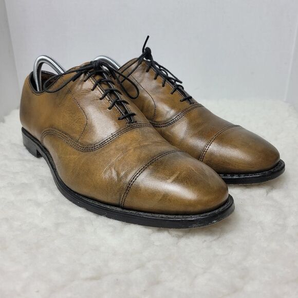Allen Edmonds Park Ave Men’s Shoes Size 9.5 Bourbon Cap Toe Oxford Leather - Picture 1 of 11